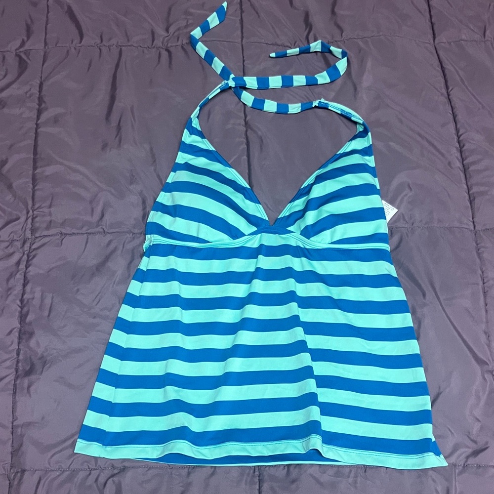 Mossimo Supply Co. Blue Striped Bikini Top